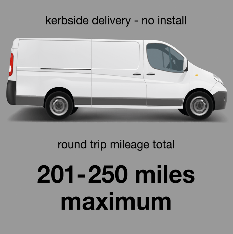Delivery Only Service 201 to 250 miles max Delivery Only Service